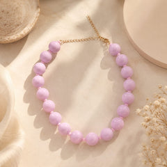Maxi Collar Piedras Ábaco  Fucsia Aura