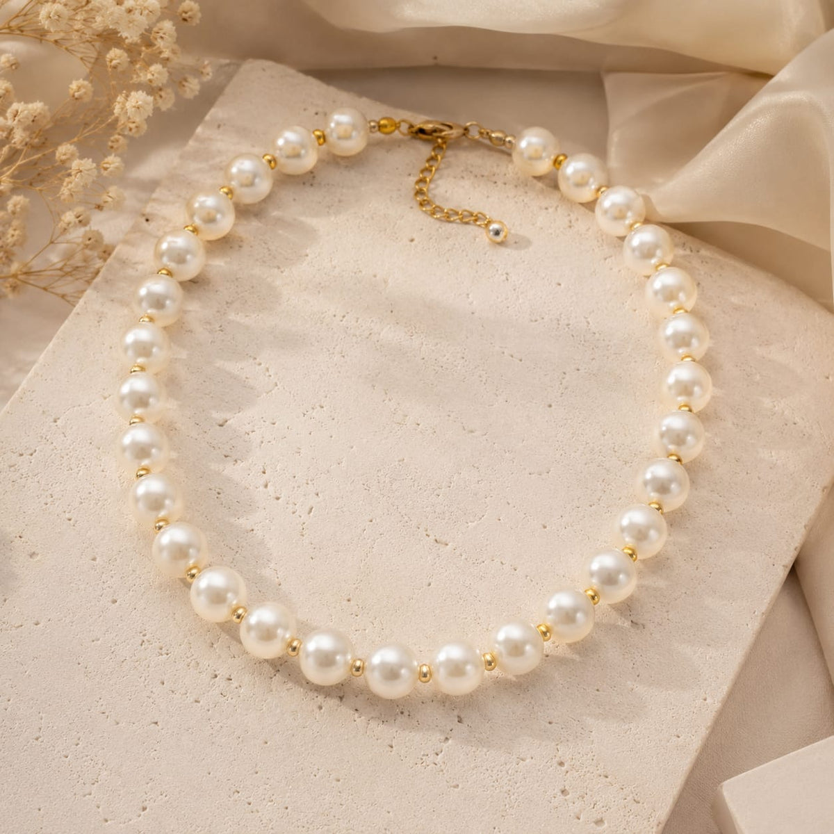 Maxi Collar Perlas Dorado Aura