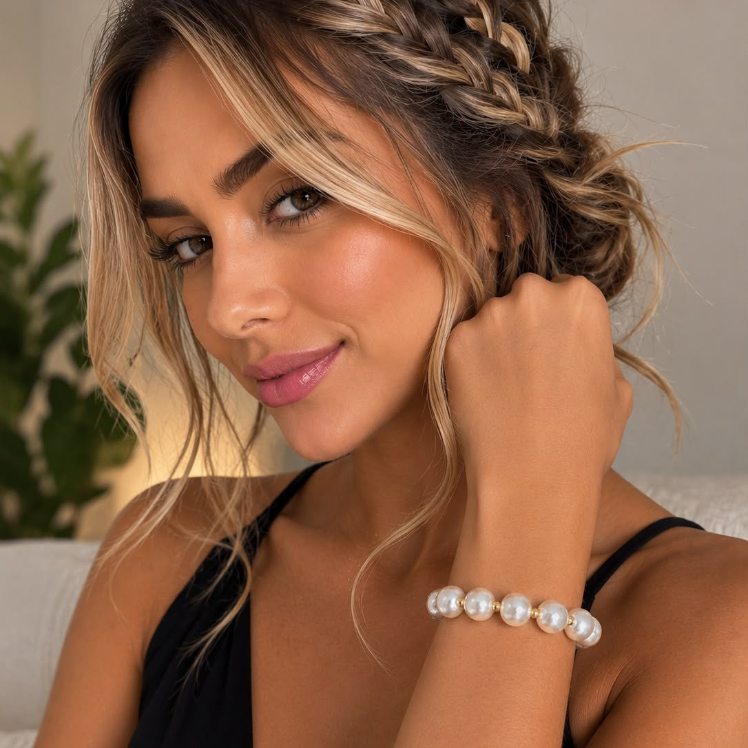 Pulsera Perlas Dorada Aura