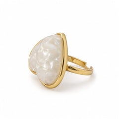 Anillo Maxi Corazón Nácar Dorado Amaré