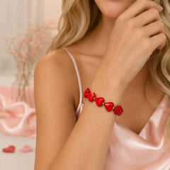 Pulsera Abaco Corazones Rojo Amaré