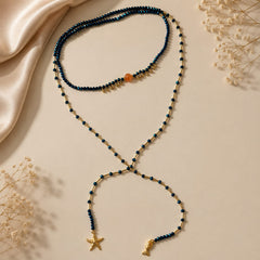 Set Collar Corbatin y Topo Balin Cristales Visos Azul Amaré