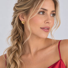 Set Topo Collar Y Pulsera Corazón Dorado