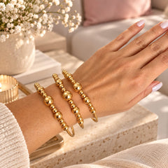 Set x 3 pulseras Balines en Dorado Creer