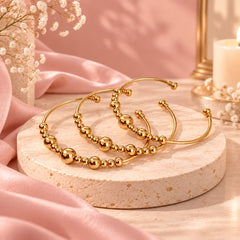 Set x 3 pulseras Balines en Dorado Creer