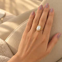 Anillo Maxi Perla Dorado Esplendor
