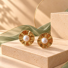 Arete Maxi Topo Martillado Dorado Esplendor