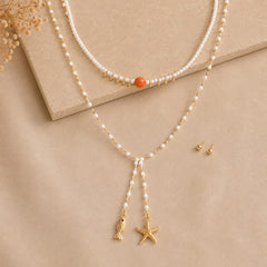 Set Collar Corbatin y Topo Balin Cristales Blanco Aura