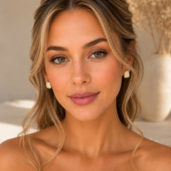 Aretes Maxi Topos Cuadro Piedra Blanca Aura