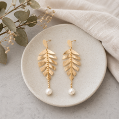 Aretes Hoja Espinas Cadenas florecer - Bambú Rosa Joyas y Accesorios 