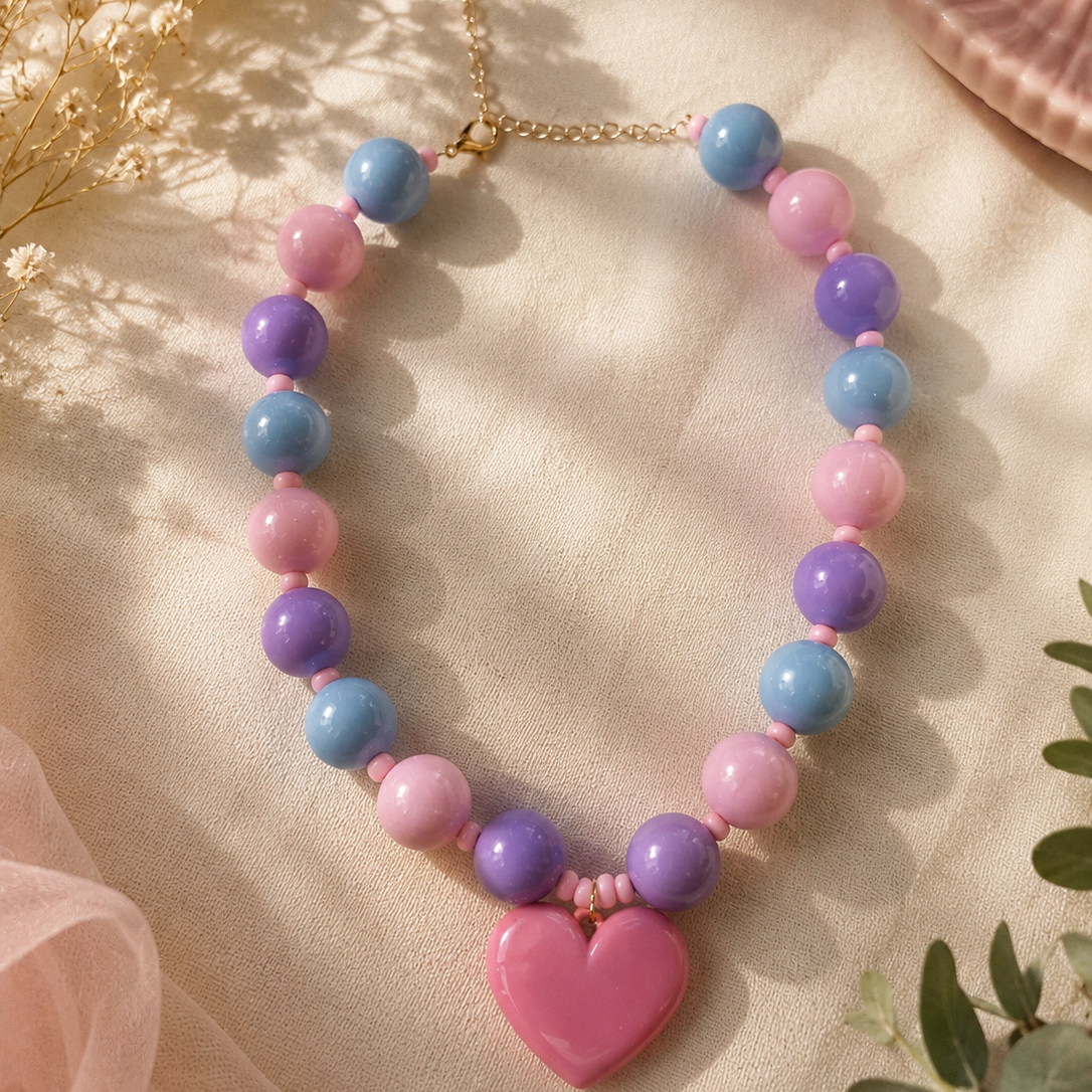 Maxi Collar Ábaco Colores Pasteles Colombia - Bambú Rosa Joyas y Accesorios 