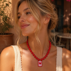 Maxi Collar Ábaco Rojo Corazón