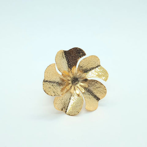 Anillo Flor Pistilos Botánica Dorado - Bambú Rosa Joyas y Accesorios 