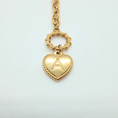 Collar Corazón Dorado con Inicial - Bambú Rosa Joyas y Accesorios 