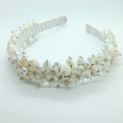 Diadema Tejida Blanca Boreal - Bambú Rosa Joyas y Accesorios 