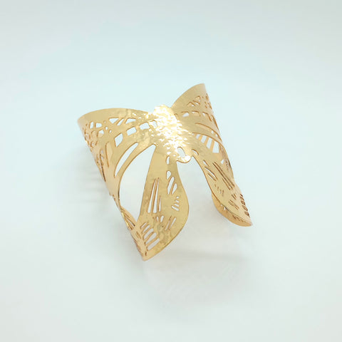 Pulsera Brazalete Mariposa Calada Silueta Dorado