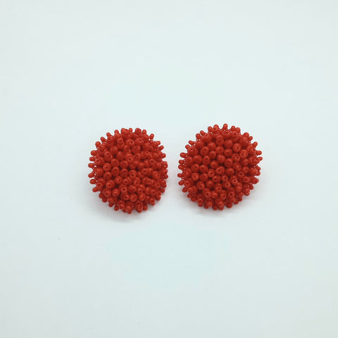 Aretes Topos Tejido Rojos - Bambú Rosa Joyas y Accesorios 
